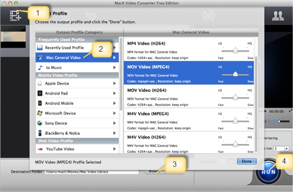 free convert mpg to mov for mac